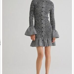 J Crew Smocked Gingham Dress size Medium